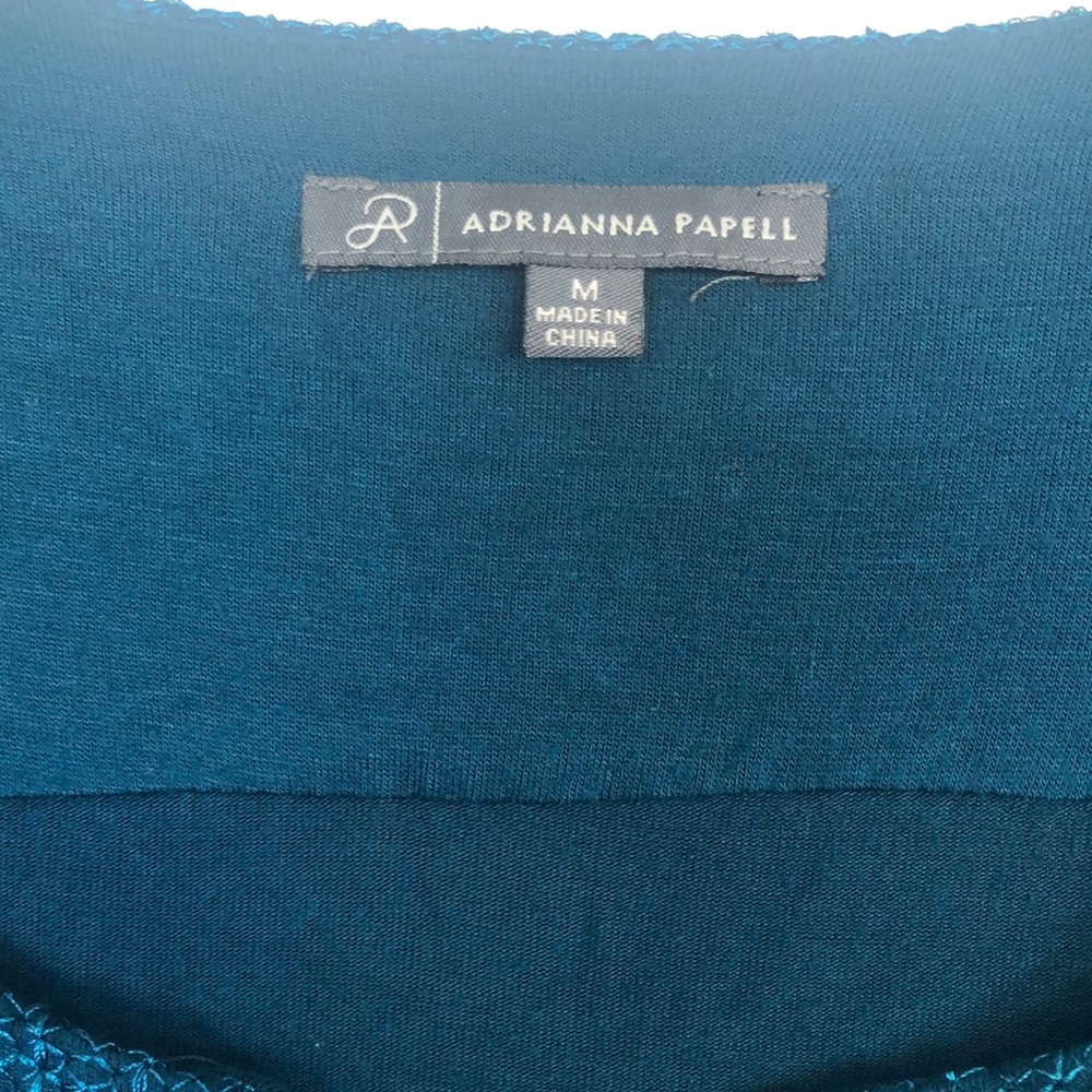 Adrianna Papell turquoise keyhole blouse Medium - Picture 5 of 5